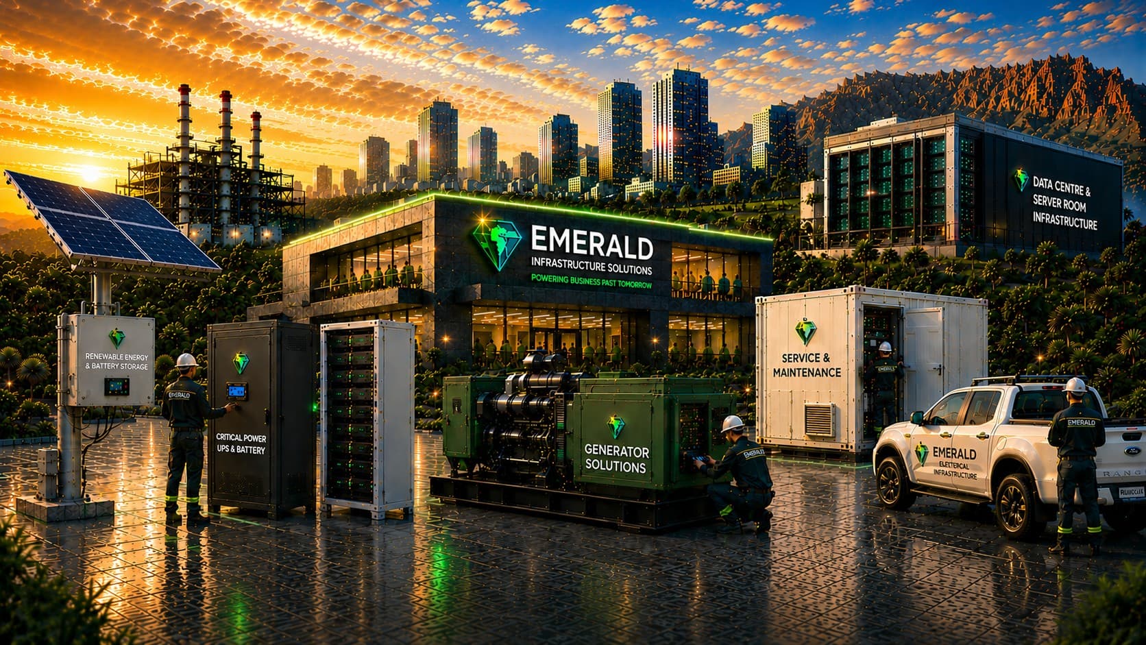 Emerald UPS, generator, battery and monitoring infrastructure