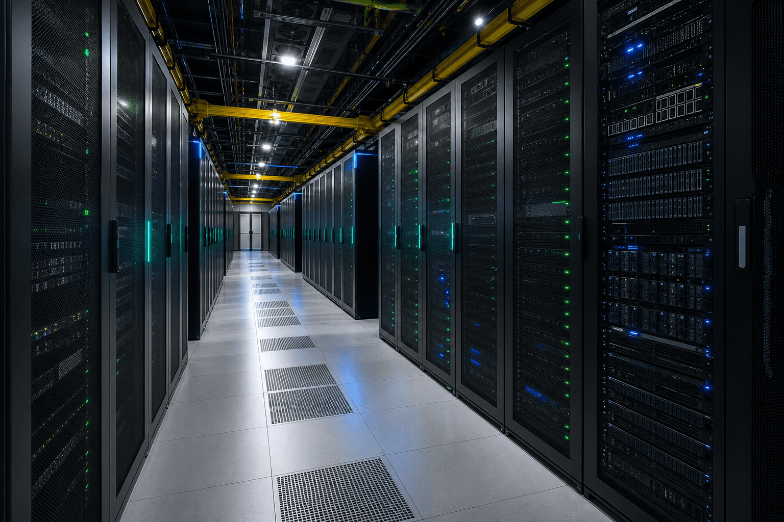 Modern server room and critical power infrastructure